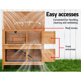 darrahopens Pet Care > Coops & Hutches i.Pet Rabbit Hutch Wooden Chicken Coop Pet Hutch 82cm x 91.5cm x 45cm