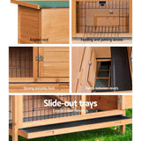 darrahopens Pet Care > Coops & Hutches i.Pet Rabbit Hutch Wooden Chicken Coop Pet Hutch 82cm x 91.5cm x 45cm