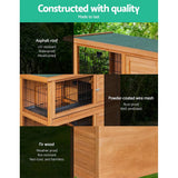darrahopens Pet Care > Coops & Hutches i.Pet Rabbit Hutch Wooden Chicken Coop Pet Hutch 82cm x 91.5cm x 45cm
