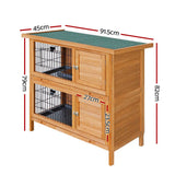 darrahopens Pet Care > Coops & Hutches i.Pet Rabbit Hutch Wooden Chicken Coop Pet Hutch 82cm x 91.5cm x 45cm