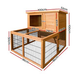 darrahopens Pet Care > Coops & Hutches i.Pet Rabbit Hutch Wooden Pet Chicken Coop 100cm Tall
