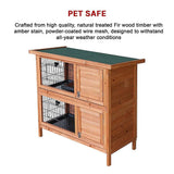 Darrahopens Pet Care > Coops & Hutches Large Rabbit Hutch with BASE Chicken Coop 2 Storey Guinea Pig Pet Cage House