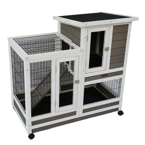 Darrahopens Pet Care > Coops & Hutches Rabbit Hutch Cat House Cage Guinea Pig Ferret Cage With Wheels