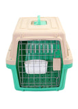 Darrahopens Pet Care > Coops & Hutches Small Dog Cat Crate Pet Airline Carrier Cage With Bowl and Tray-Green