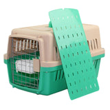 Darrahopens Pet Care > Coops & Hutches Small Dog Cat Crate Pet Airline Carrier Cage With Bowl and Tray-Green