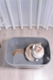 Darrahopens Pet Care > Coops & Hutches XXL Top Entry Cat Litter Box No Mess Large Enclosed Covered Kitty Tray Grey