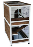 Darrahopens Pet Care > Coops & Hutches YES4PETS 118 cm XL Double Storey Rabbit Hutch Guinea Pig Cat Cage , Ferret cage Cat W Pull Out Tray