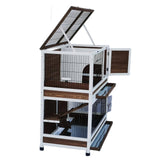 Darrahopens Pet Care > Coops & Hutches YES4PETS 118 cm XL Double Storey Rabbit Hutch Guinea Pig Cat Cage , Ferret cage Cat W Pull Out Tray