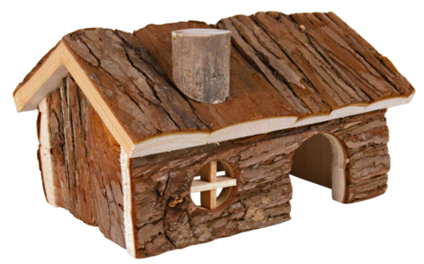 Darrahopens Pet Care > Coops & Hutches YES4PETS Natural Wooden Hamster Wooden House Small Pet Hideout with Chimney