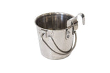 Darrahopens Pet Care > Dog Supplies 2 x 1.9L Stainless Steel Pet Parrot Feeder Dog Cat Bowl Water Bowls Flat Sided Bucket with Riveted Hooks