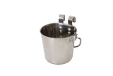Darrahopens Pet Care > Dog Supplies 2 x 2.8L Stainless Steel Pet Parrot Feeder Dog Cat Bowl Water Bowls Flat Sided Bucket with Riveted Hooks