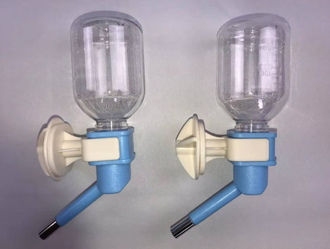 Darrahopens Pet Care > Dog Supplies 2 x Pet Hanging Water Bottle No Drip Water Dispenser Rabbit Dog Cat Drinking Bottle-Blue