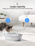 Darrahopens Pet Care > Dog Supplies 2L Automatic Electric Pet Water Fountain Dog Cat Stainless Steel Feeder Bowl Dispenser