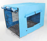 Darrahopens Pet Care > Dog Supplies 30' Portable Foldable Dog Cat Rabbit Collapsible Crate Pet Cage with Blue Cover Mat