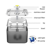 Darrahopens Pet Care > Dog Supplies 3L Automatic Electric Pet Water Fountain Dog Cat Stainless Steel Feeder Bowl Dispenser Grey