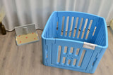 Darrahopens Pet Care > Dog Supplies 4 Panel Plastic Pet Pen Pet Foldable Fence Dog Fence Enclosure With Gate Blue