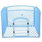 Darrahopens Pet Care > Dog Supplies 4 Panel Plastic Pet Pen Pet Foldable Fence Dog Fence Enclosure With Gate Blue- M