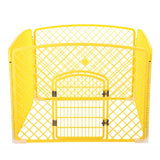 Darrahopens Pet Care > Dog Supplies 4 Panel Plastic Pet Pen Pet Foldable Fence Dog Fence Enclosure With Gate Yellow