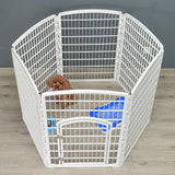 Darrahopens Pet Care > Dog Supplies 6 Panel Plastic Pet Pen Pet Foldable Fence Dog Fence Enclosure With Gate White
