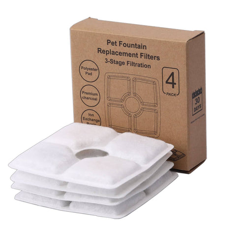 Darrahopens Pet Care > Dog Supplies 8 x Pet Dog Cat Fountain Filter Replacement Activated Carbon Ion Exchange Resin Triple Filtration System Automatic Water Dispenser Compatible