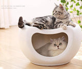 Darrahopens Pet Care > Dog Supplies Cat Kitten Bed Cave Small Dog House Kennel Plastic Pet Pod Bedding Igloo White