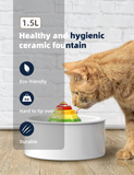 Darrahopens Pet Care > Dog Supplies Ceramic Electric Pet Water Fountain Dog Cat Water Feeder Bowl Dispenser