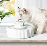 Darrahopens Pet Care > Dog Supplies Ceramic Electric Pet Water Fountain Dog Cat Water Feeder Bowl Dispenser