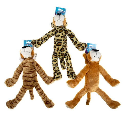 Darrahopens Pet Care > Dog Supplies Chompers Dog Toy Plush Squeaky 43cm - LION, LEOPARD, TIGER 1 x Random Toy Selected
