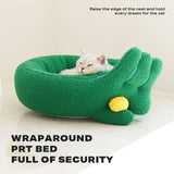 Darrahopens Pet Care > Dog Supplies Dog Cat Pet Calming Bed Warm Soft Plush Round Nest Comfy Sleeping Gesture Bed