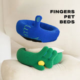 Darrahopens Pet Care > Dog Supplies Dog Cat Pet Calming Bed Warm Soft Plush Round Nest Comfy Sleeping Gesture Bed