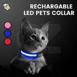 Darrahopens Pet Care > Dog Supplies Floofi Solar USB Rechargable LED Dog Collar (M Blue) - PT-DC-136-QQQ
