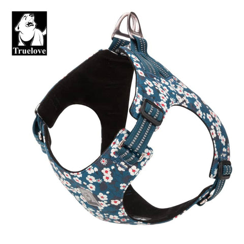darrahopens Pet Care > Dog Supplies Floral Doggy Harness Saxony Blue XS