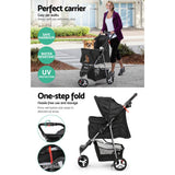darrahopens Pet Care > Dog Supplies i.Pet 3 Wheel Pet Stroller - Black