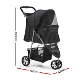 darrahopens Pet Care > Dog Supplies i.Pet 3 Wheel Pet Stroller - Black