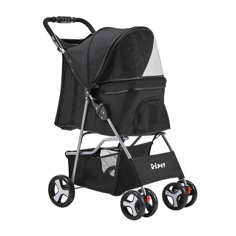 darrahopens Pet Care > Dog Supplies i.Pet 4 Wheel Pet Stroller - Black