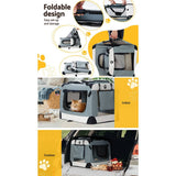 Darrahopens Pet Care > Dog Supplies i.Pet Pet Carrier Large Soft Crate Dog Cat Travel Portable Cage Kennel Foldable