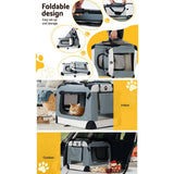 Darrahopens Pet Care > Dog Supplies i.Pet Pet Carrier Soft Crate Dog Cat Travel Portable Cage Kennel Foldable 2XL