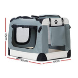 Darrahopens Pet Care > Dog Supplies i.Pet Pet Carrier Soft Crate Dog Cat Travel Portable Cage Kennel Foldable 2XL