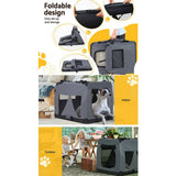 Darrahopens Pet Care > Dog Supplies i.Pet Pet Carrier Soft Crate Dog Cat Travel Portable Cage Kennel Foldable 4XL