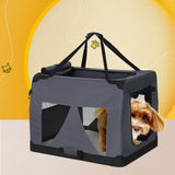 Darrahopens Pet Care > Dog Supplies i.Pet Pet Carrier Soft Crate Dog Cat Travel Portable Cage Kennel Foldable Car M