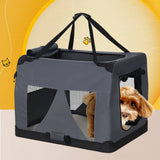 Darrahopens Pet Care > Dog Supplies i.Pet Pet Carrier Soft Crate Dog Cat Travel Portable Cage Kennel Foldable Car XL