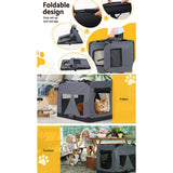Darrahopens Pet Care > Dog Supplies i.Pet Pet Carrier Soft Crate Dog Cat Travel Portable Cage Kennel Foldable Car XL
