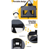 Darrahopens Pet Care > Dog Supplies i.Pet Pet Carrier Soft Crate Dog Cat Travel Portable Cage Kennel Foldable Car XL
