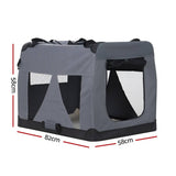 Darrahopens Pet Care > Dog Supplies i.Pet Pet Carrier Soft Crate Dog Cat Travel Portable Cage Kennel Foldable Car XL