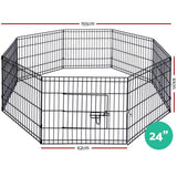 darrahopens Pet Care > Dog Supplies i.Pet Pet Dog Playpen 24" 8 Panel Puppy Exercise Cage Enclosure Fence