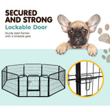 darrahopens Pet Care > Dog Supplies i.Pet Pet Dog Playpen 8 Panel Puppy Exercise Cage Enclosure Fence 80x60cm
