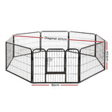 darrahopens Pet Care > Dog Supplies i.Pet Pet Dog Playpen 8 Panel Puppy Exercise Cage Enclosure Fence 80x60cm