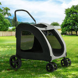 Darrahopens Pet Care > Dog Supplies i.Pet Pet Dog Stroller Pram Large Carrier Cat Travel Foldable Strollers 4 Wheels