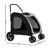 Darrahopens Pet Care > Dog Supplies i.Pet Pet Dog Stroller Pram Large Carrier Cat Travel Foldable Strollers 4 Wheels