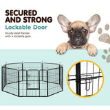 darrahopens Pet Care > Dog Supplies i.Pet Pet Playpen Dog Playpen 8 Panel Exercise Cage Enclosure Fence 80x80cm